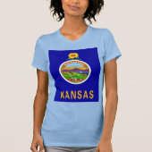 Kansas Staatsvlag Vrouwen Slim Fit T-shirt (Voorkant)