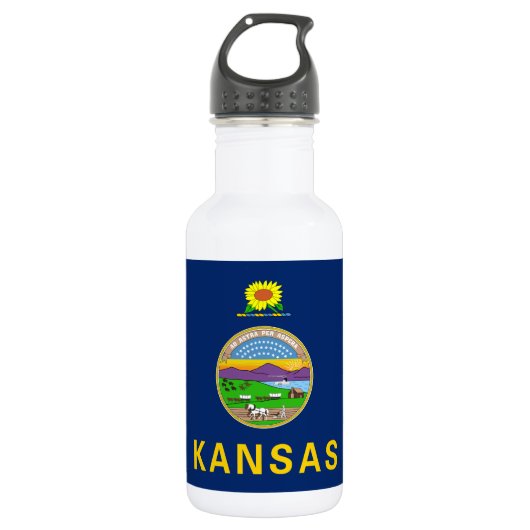 Kansas Staatsvlag Waterfles (Voorkant)