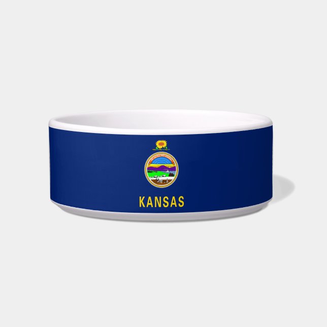 Kansas Staatsvlag-zegel Voerbakje (Voorkant)