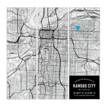 Kansas Stadsplattegrond + Home Locatie Marker