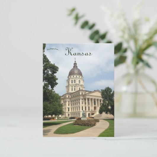Kansas State Capitol Building Topeka Kansas Briefkaart (Staand voorkant)