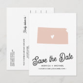 KANSAS State Destination Wedding any COLOR! Aankondigingskaart (Voorkant / Achterkant)