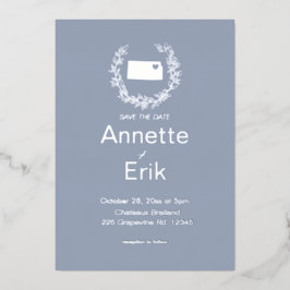 Kansas State Destination Wedding Folie Uitnodiging