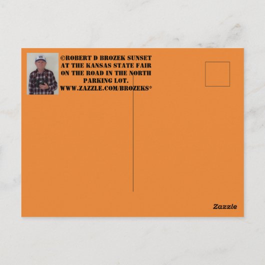 Kansas State Fair Sunset Post Card Briefkaart (Achterkant)