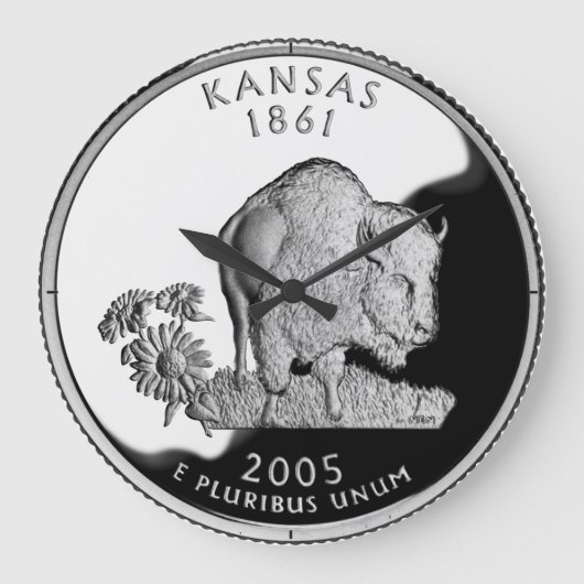 Kansas State Faux Quarter Clock Grote Klok (Voorkant)