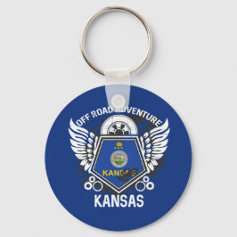 Kansas State Flag Off Road Adventure 4x4 Sleutelhanger