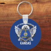 Kansas State Flag Off Road Adventure 4x4 Sleutelhanger (Voorkant)