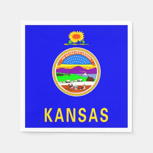 Kansas State Flag Paper Party Napkins Servet (Voorkant)