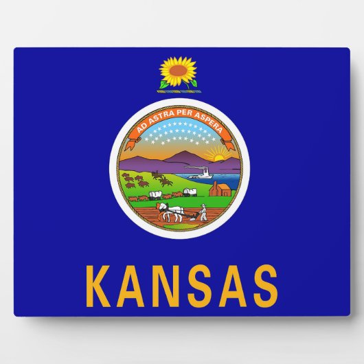 Kansas State Flag Plaque Fotoplaat (Voorkant)