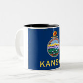 Kansas State Flag Two-Tone Coffee Mok (Voorkant links)