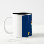 Kansas State Flag Two-Tone Coffee Mok (Links)