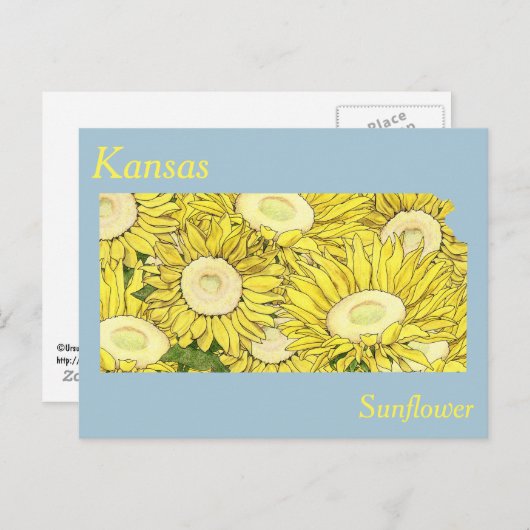 Kansas State Flower Collage Map Briefkaart (Voorkant / Achterkant)