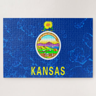 Kansas State Grunge Flag Legpuzzel