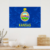 Kansas State Grunge Flag Poster (Keuken)
