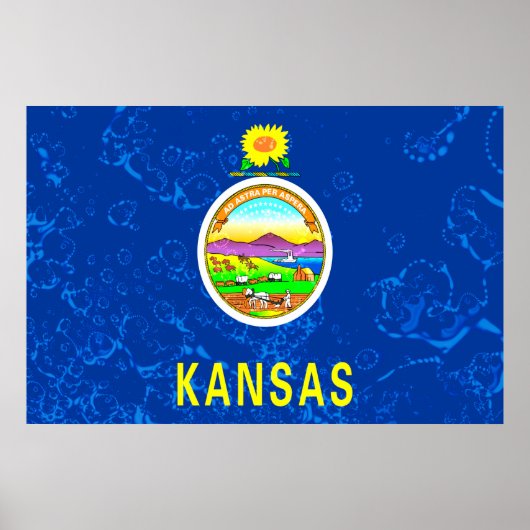 Kansas State Grunge Flag Poster (Voorkant)