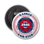 Kansas State Information Circle Button Flesopener (Voorkant)