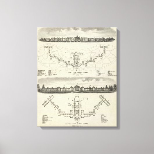 Kansas State Insane Asylums Canvas Afdruk (Voorkant)