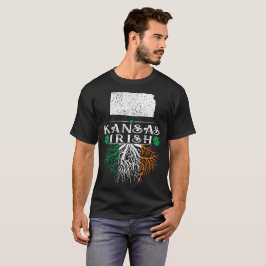 Kansas State Irish St Patricks Day Gift T-shirt (Voorkant volledig)