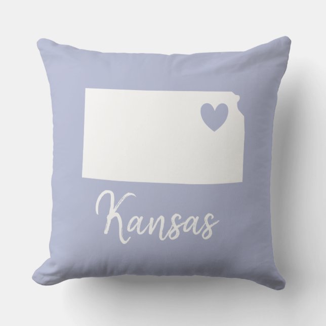 Kansas State-kaart love home Buitenkussen (Voorkant)