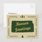 Kansas State Kerstvakantie Groeten Feestdagenkaart (Voorkant / Achterkant)