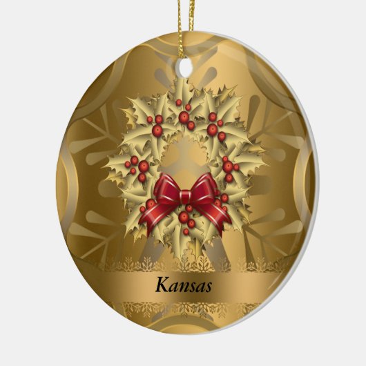 Kansas State Kerstversiering Keramisch Ornament (Links)