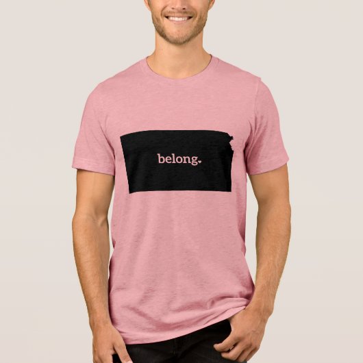 Kansas State Map Belong Tri-Blend Shirt (Voorkant)