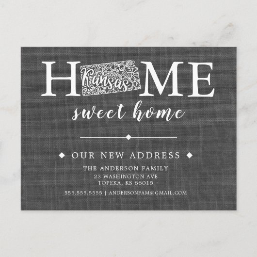 KANSAS State Moving Announcement Post Kaart (Voorkant)