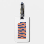 Kansas State Name Word Art Oranje Bagagelabel (Achterkant verticaal)