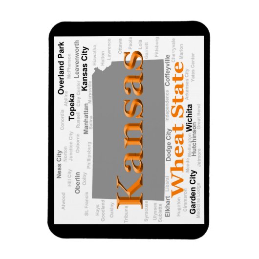 Kansas State Pride Map Magneet (Verticaal)