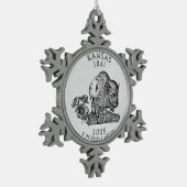 Kansas State Quarter Tin Sneeuwvlok Ornament (Links)