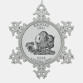 Kansas State Quarter Tin Sneeuwvlok Ornament (Voorkant)