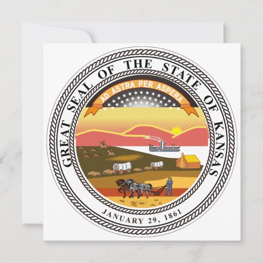 Kansas State Seal Kaart (Voorkant)