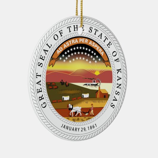Kansas State Seal Keramisch Ornament (Rechts)