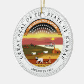 Kansas State Seal Keramisch Ornament (Links)