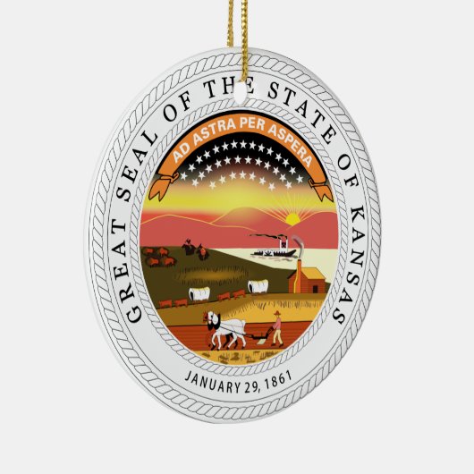 Kansas State Seal Keramisch Ornament (Rechts)