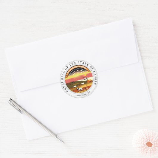 Kansas State Seal Sticker (Envelop)