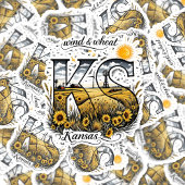 Kansas State Sticker | Wind & Wheat Zonnebloem Des