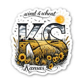 Kansas State Sticker | Wind & Wheat Zonnebloem Des