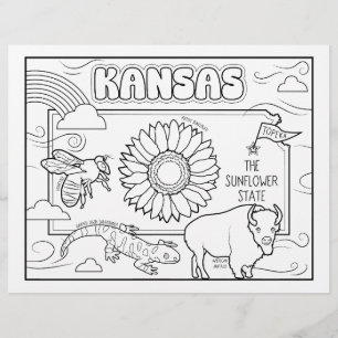 Kansas State Vorm en feiten Kleurplaat Flyer