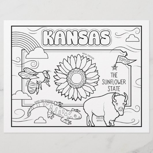 Kansas State Vorm en feiten Kleurplaat Flyer (Voorkant)