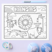 Kansas State Vorm en feiten Kleurplaat Flyer (Enkel)