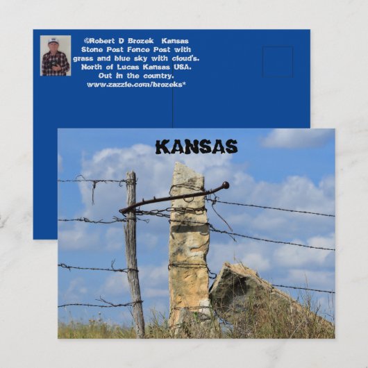 Kansas Stone Post Fence Post, Post Card. Briefkaart (Voorkant / Achterkant)