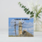 Kansas Stone Post Fence Post, Post Kaart. Briefkaart (Staand voorkant)