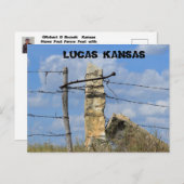 Kansas Stone Post Fence Post, Post Kaart. Briefkaart (Voorkant / Achterkant)