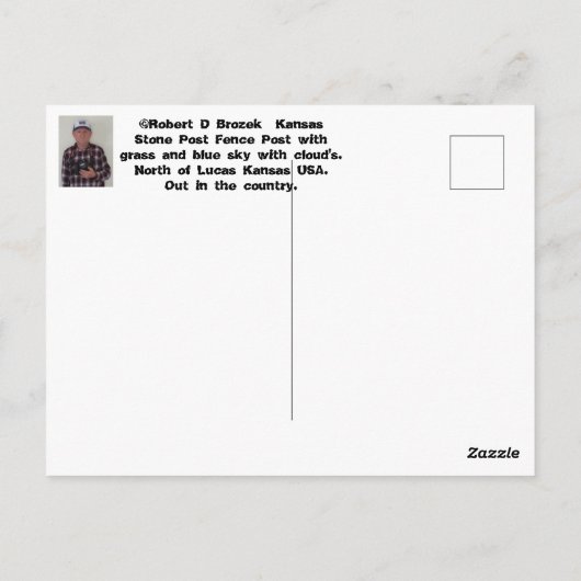 Kansas Stone Post Fence Post, Post Kaart. Briefkaart (Achterkant)