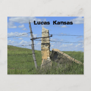 Kansas Stone Post Fence Post, Post Kaart. Briefkaart