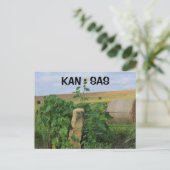 Kansas Stone Post met Sunflower Post Kaart (Staand voorkant)