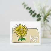 Kansas Sunflower Briefkaart (Staand voorkant)