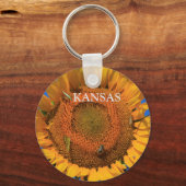 Kansas Sunflower closeup Sleutelhanger (Voorkant)