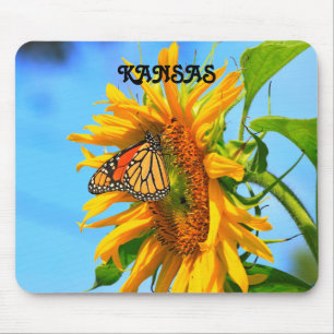 Kansas Sunflower en Monarch Butterfly, Muismat